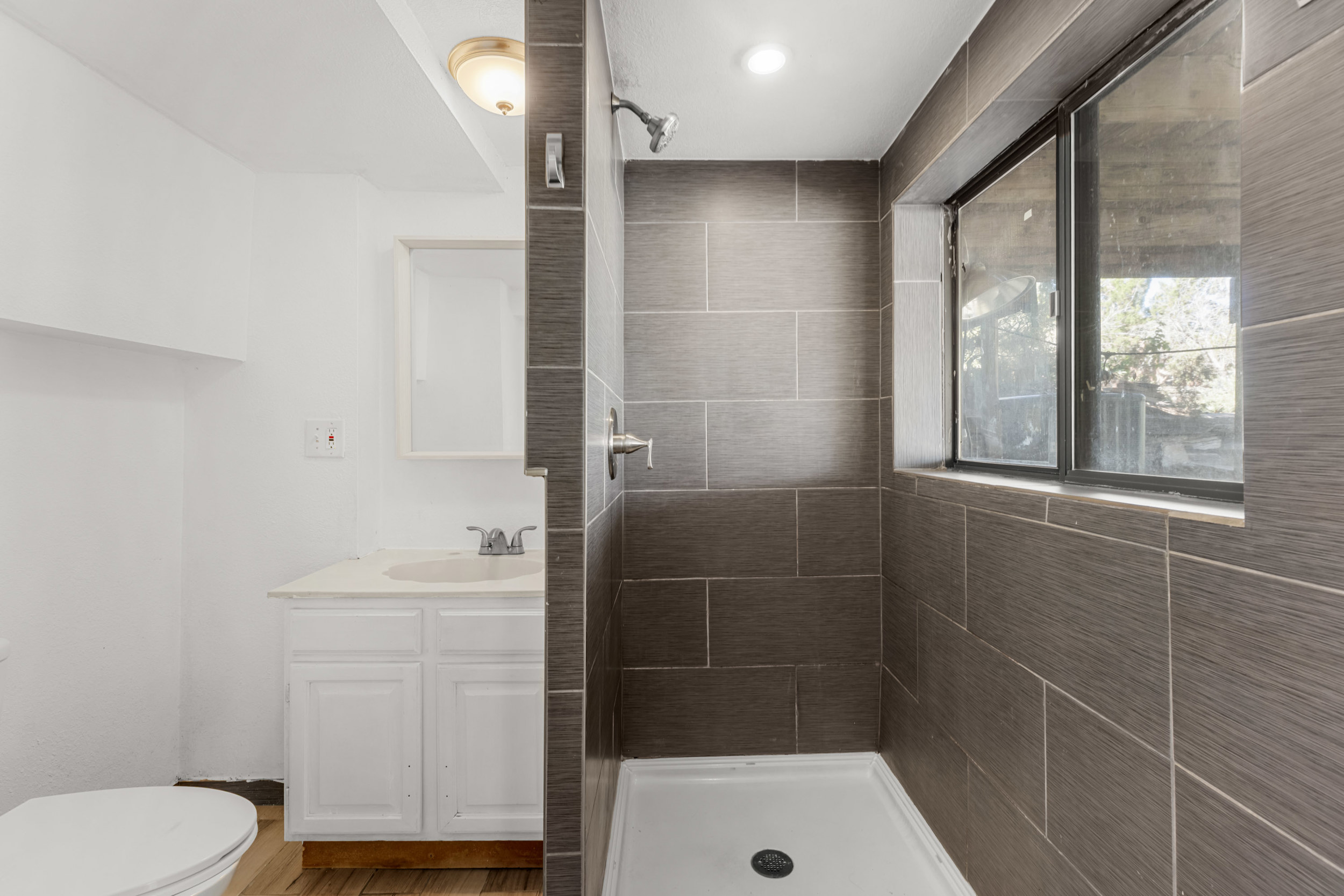 Updated basement shower