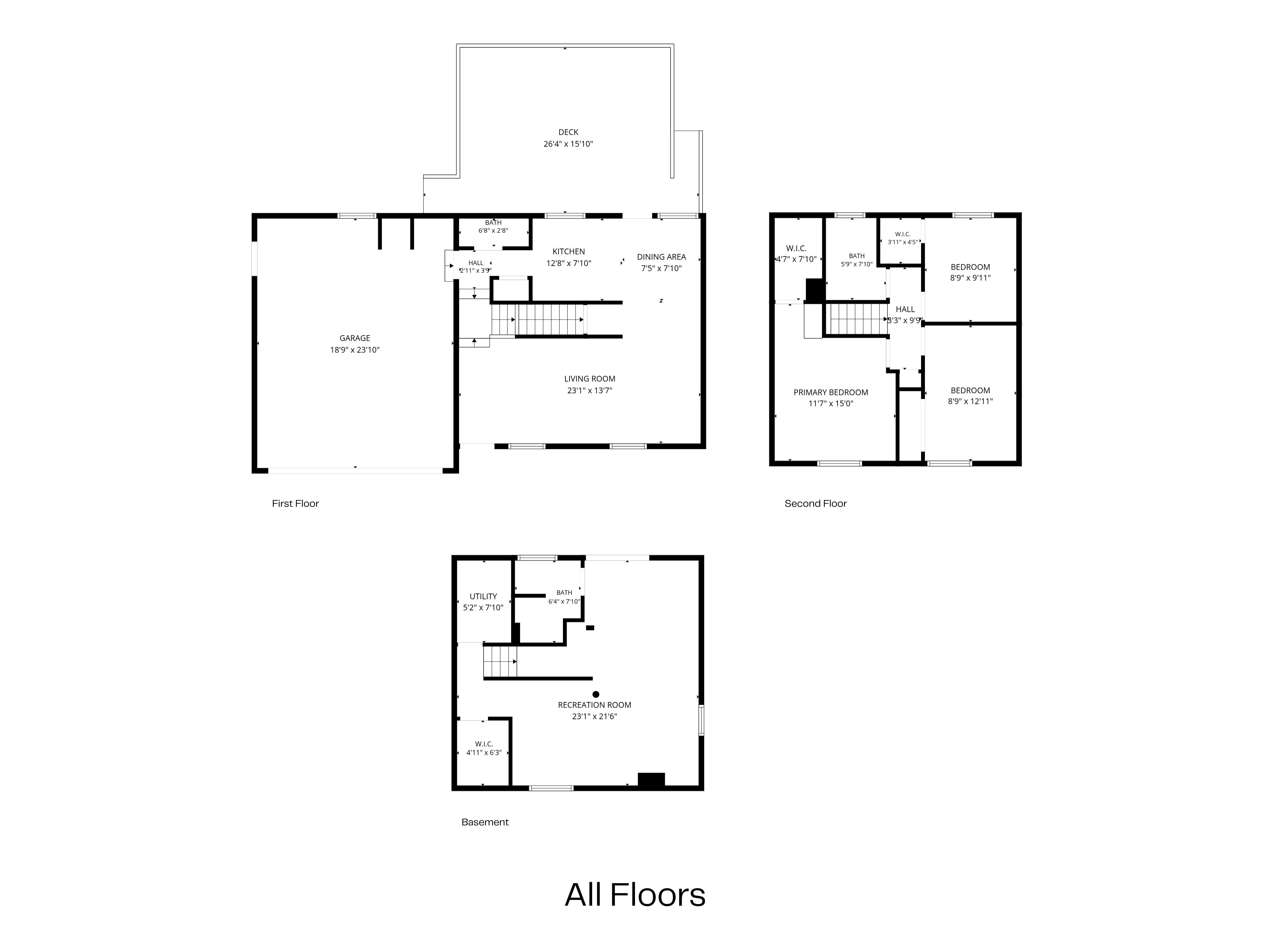 Full floor plan, all levels