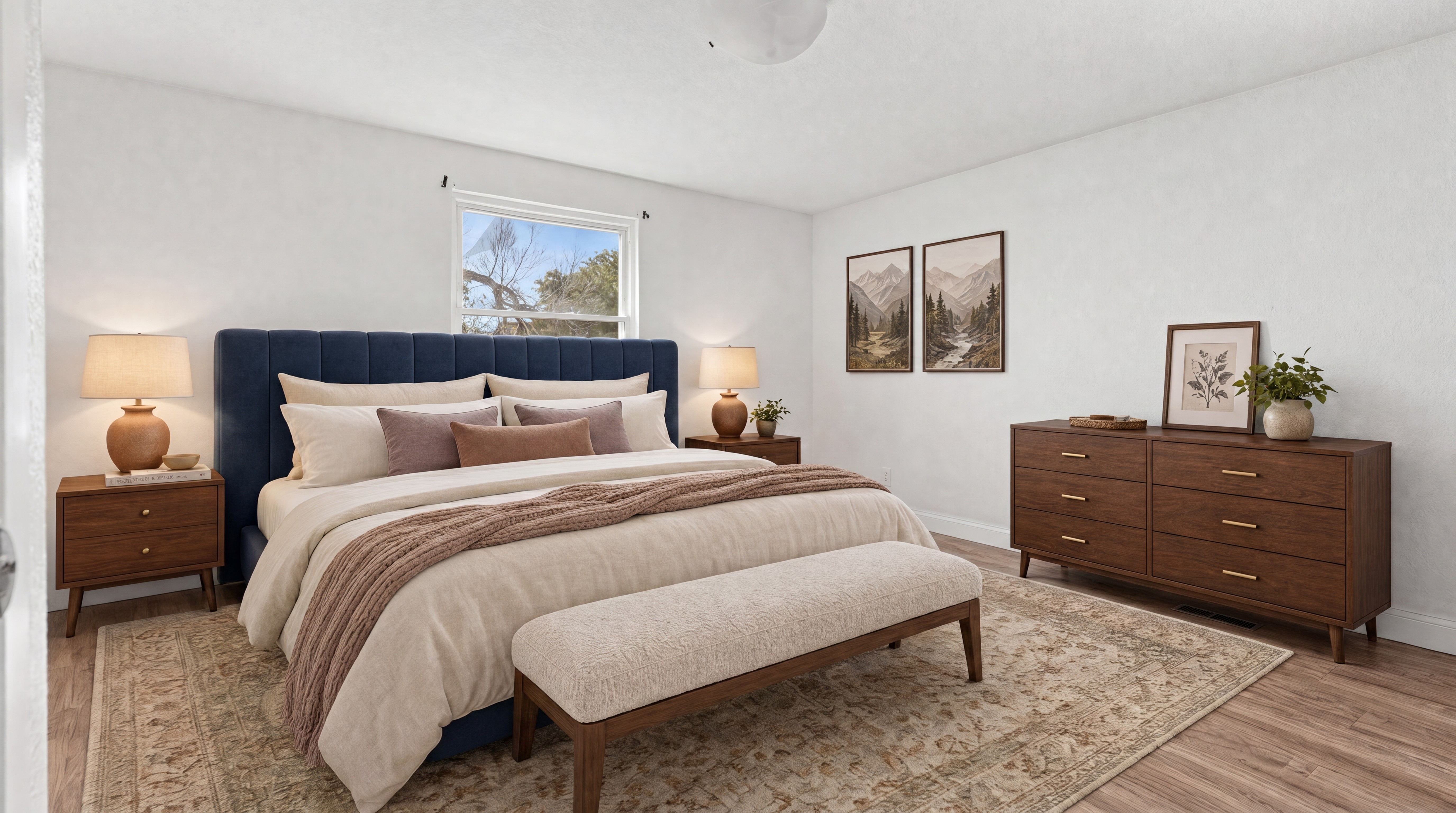 Primary bedroom with walk-in closet