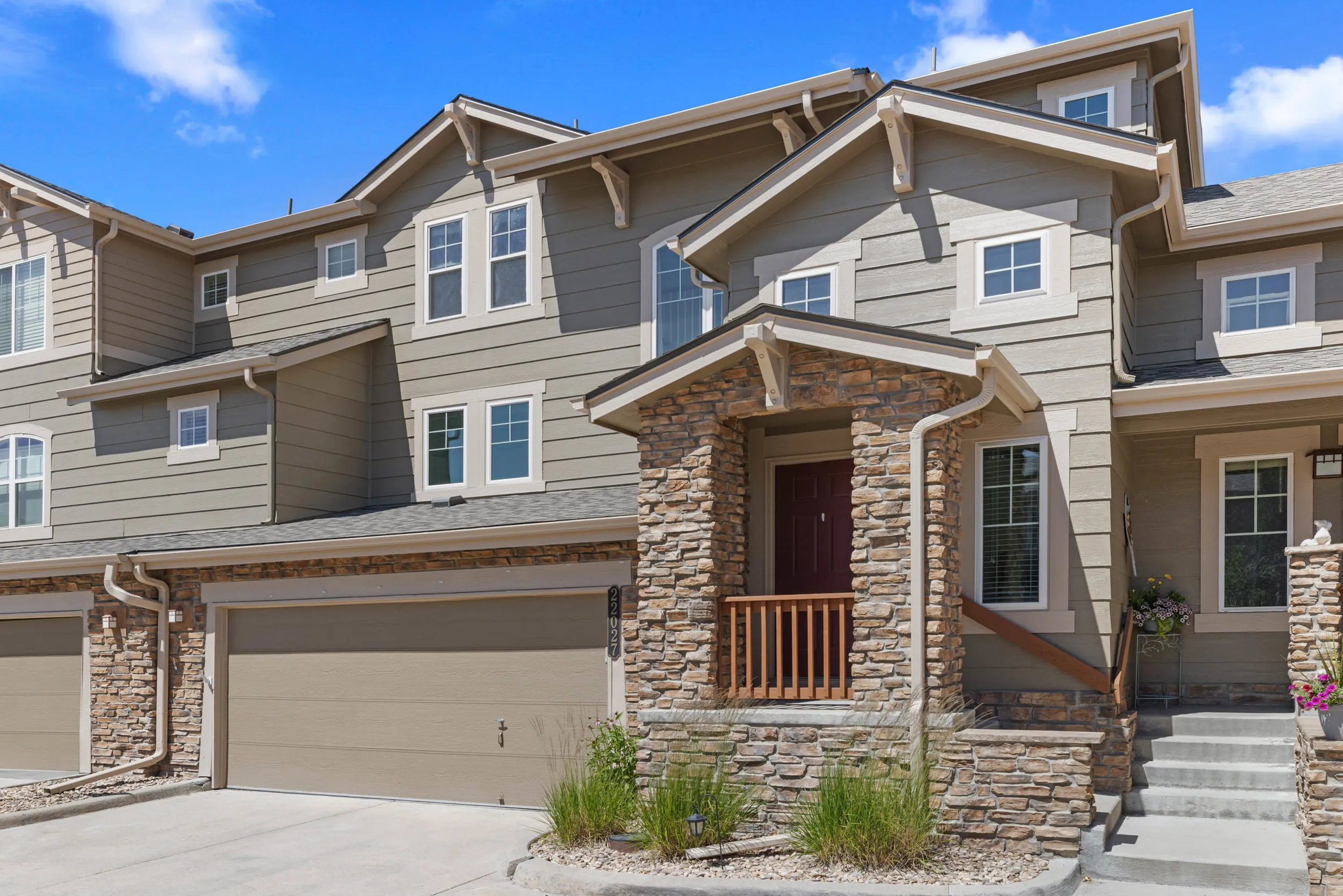 Exterior with attached two-car garage