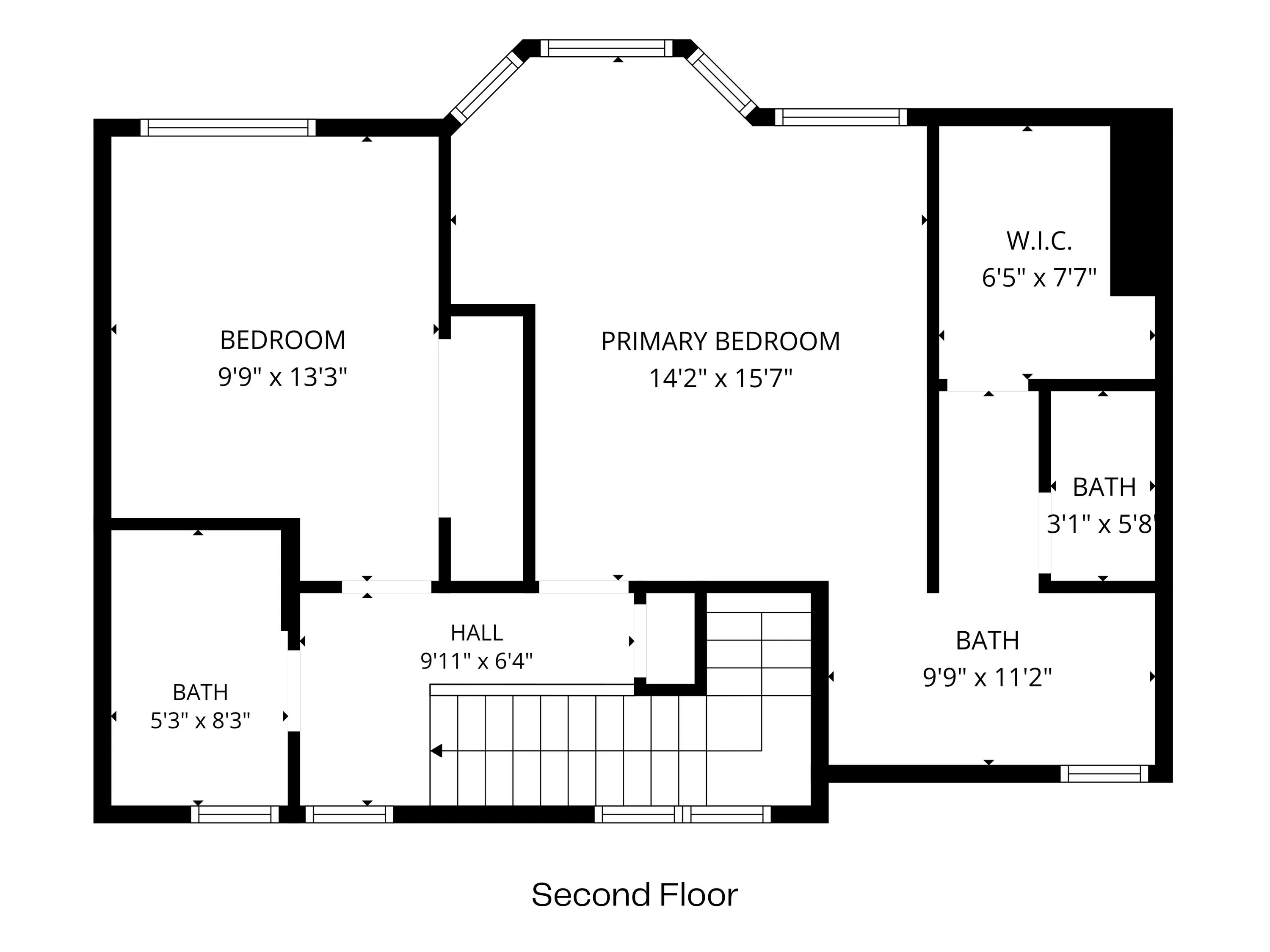 Upper level floor plan